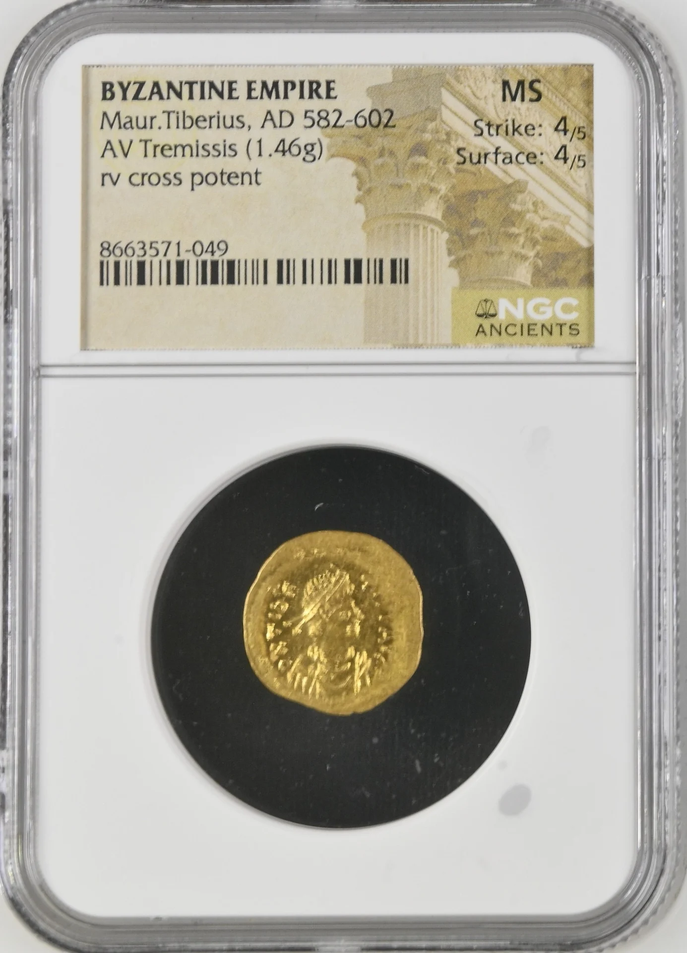 Ancient Coins Byzantine Byzantine Maur. Tiberius 582-602 AD AV Tremissis NGC MS 0164108 Byzantine Maur. Tiberius 582-602 AD AV Tremissis NGC MS 0164108Byzantine Maur. Tiberius 582-602 AD AV Tremissis NGC MS 0164108