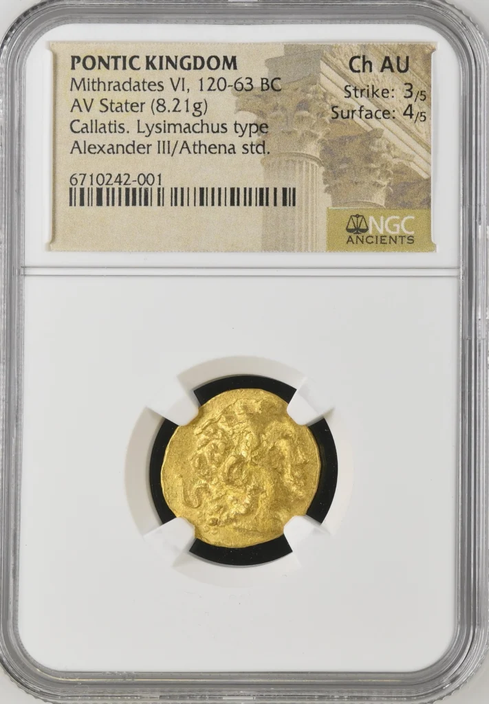 Pontic Kings Mithradates VI 120-63 BC AV Stater NGC Ch AU 0164120