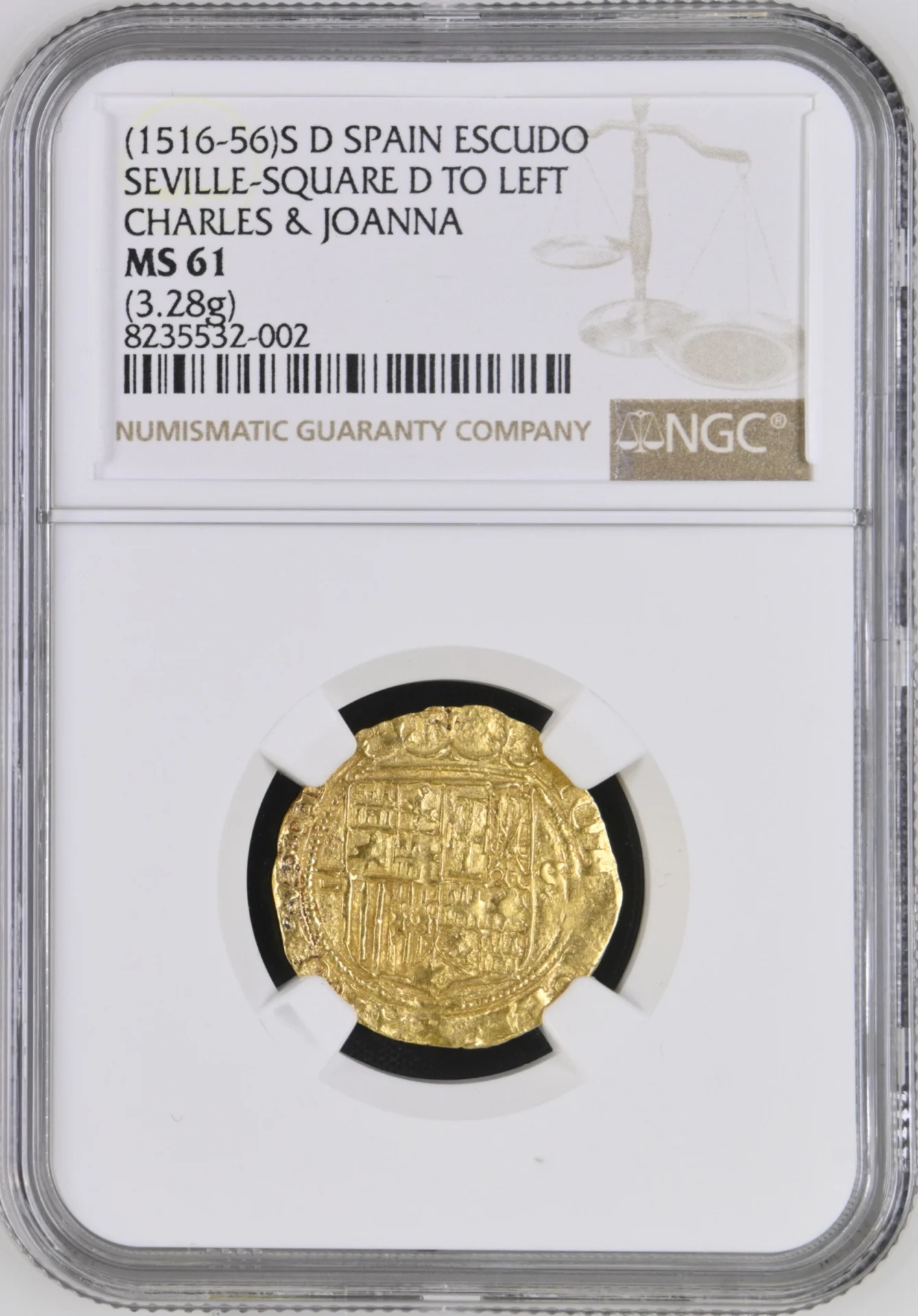 Europe Spain World Coins Spain Escudo (1516-56) S D NGC MS61 0164055 Spain Escudo (1516-56) S D NGC MS61 0164055