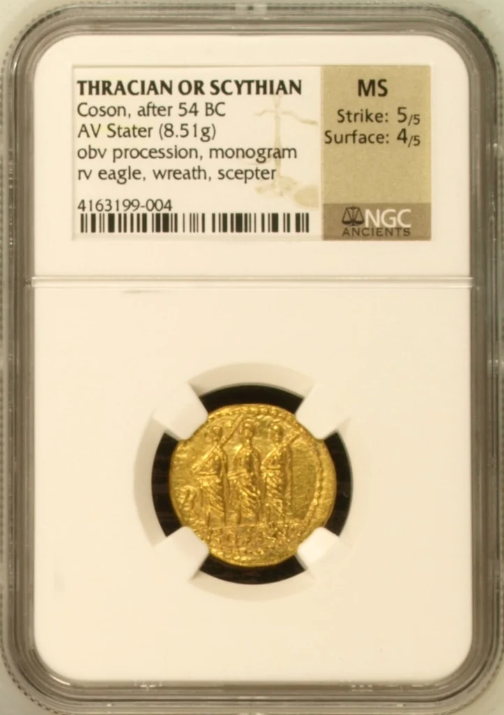 Thracian Kings & Dynasts Coson after 54 BC AV Stater NGC MS 0164061