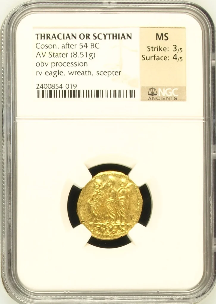 Thracian Kings & Dynasts Coson after 54 BC AV Stater NGC MS 0164062