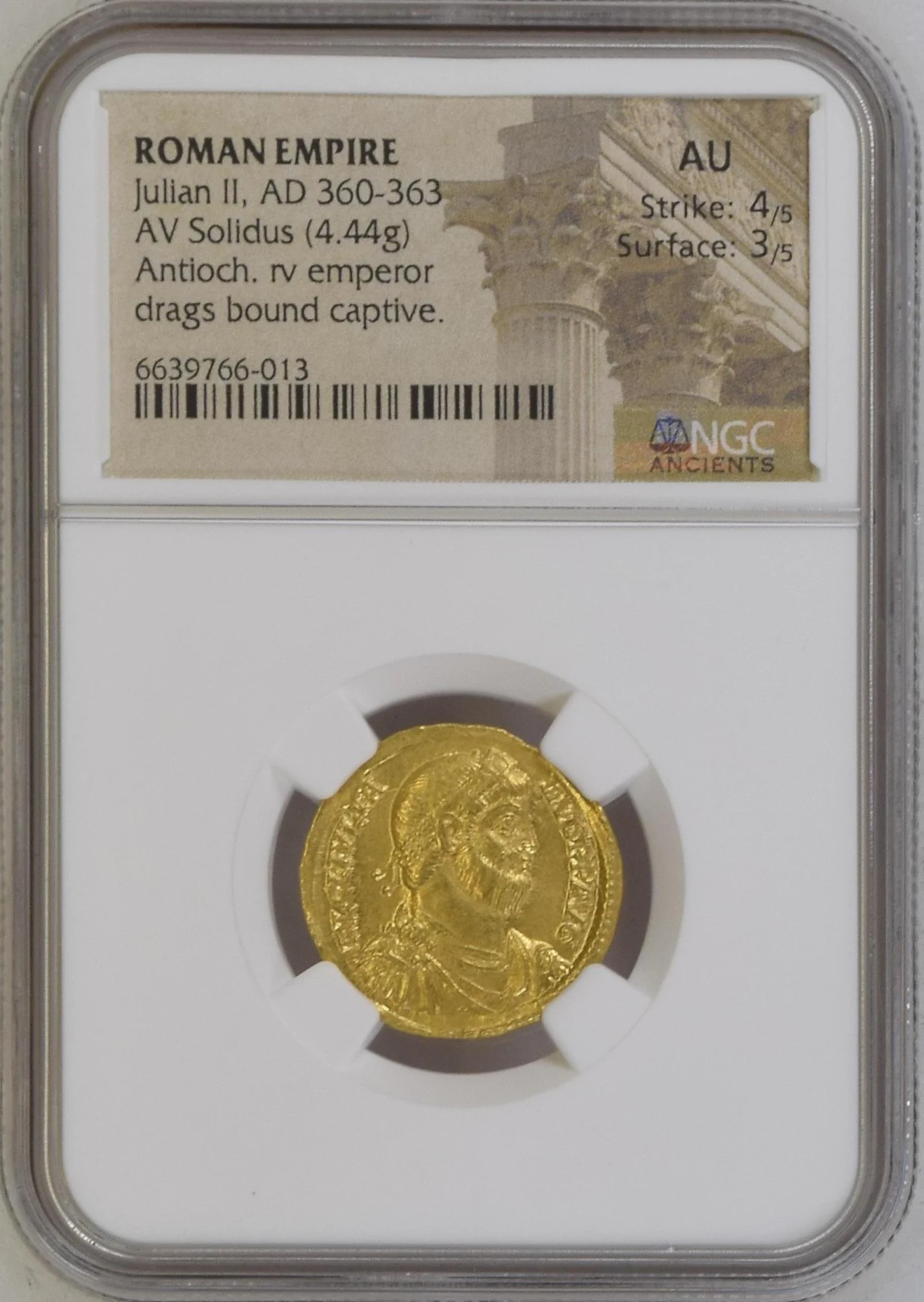 Ancient Coins Roman Imperial Roman Imperial Julian II 360-363 AD AV Solidus NGC AU 0164310 Roman Imperial Julian II 360-363 AD AV Solidus NGC AU 0164310