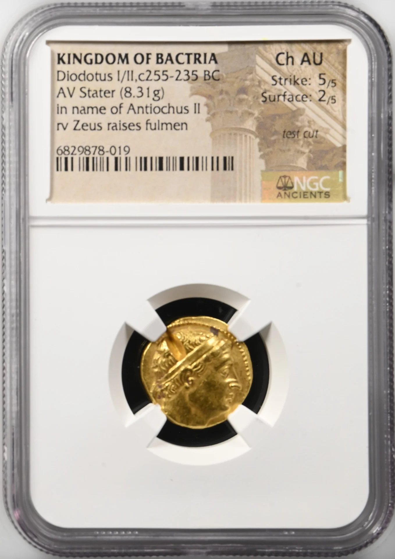 Ancient Coins Baktria and the East Greek Baktria and the East Diodotus I/II c.255-235 BC AV Stater NGC Ch AU 0164311 Baktria and the East Diodotus I/II c.255-235 BC AV Stater NGC Ch AU 0164311