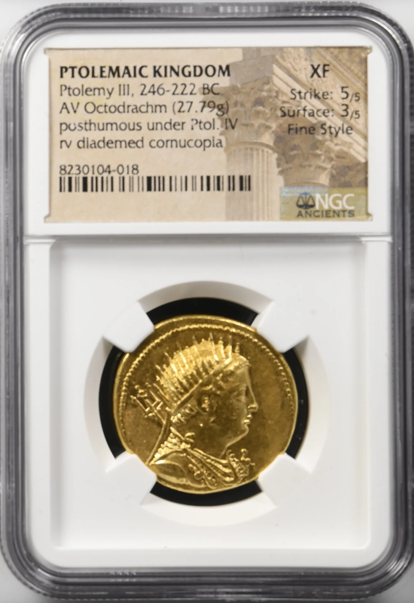 Ancient Coins Greek Ptolemaic Kingdom Ptolemaic Kingdom Ptolemy III 246-222 BC AV Octodrachm NGC XF 0164312 Ptolemaic Kingdom Ptolemy III 246-222 BC AV Octodrachm NGC XF 0164312