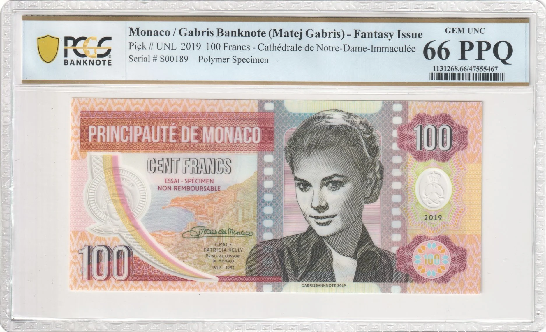 Monaco World Currency Monaco 100 Francs 2019 PCGS Gem UNC66 PPQ 0164143 Monaco 100 Francs 2019 PCGS Gem UNC66 PPQ 0164143