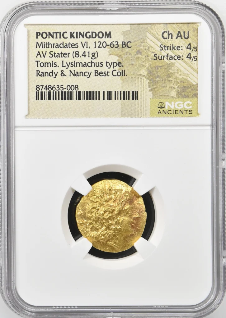 Pontic Kings Mithradates VI 120-63 BC AV Stater NGC Ch AU 0164077