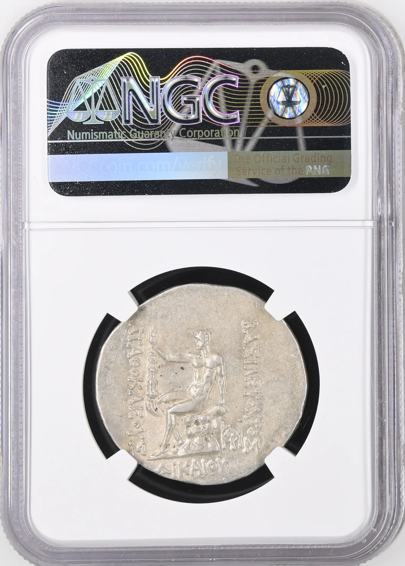 Ancient Coins Baktria and the East Greek Baktria and the East Agathocles c.185-180/70 BC AR Tetradrachm NGC AU 0164081 Baktria and the East Agathocles c.185-180/70 BC AR Tetradrachm NGC AU 0164081Baktria and the East Agathocles c.185-180/70 BC AR Tetradrachm NGC AU 0164081 - Image 2