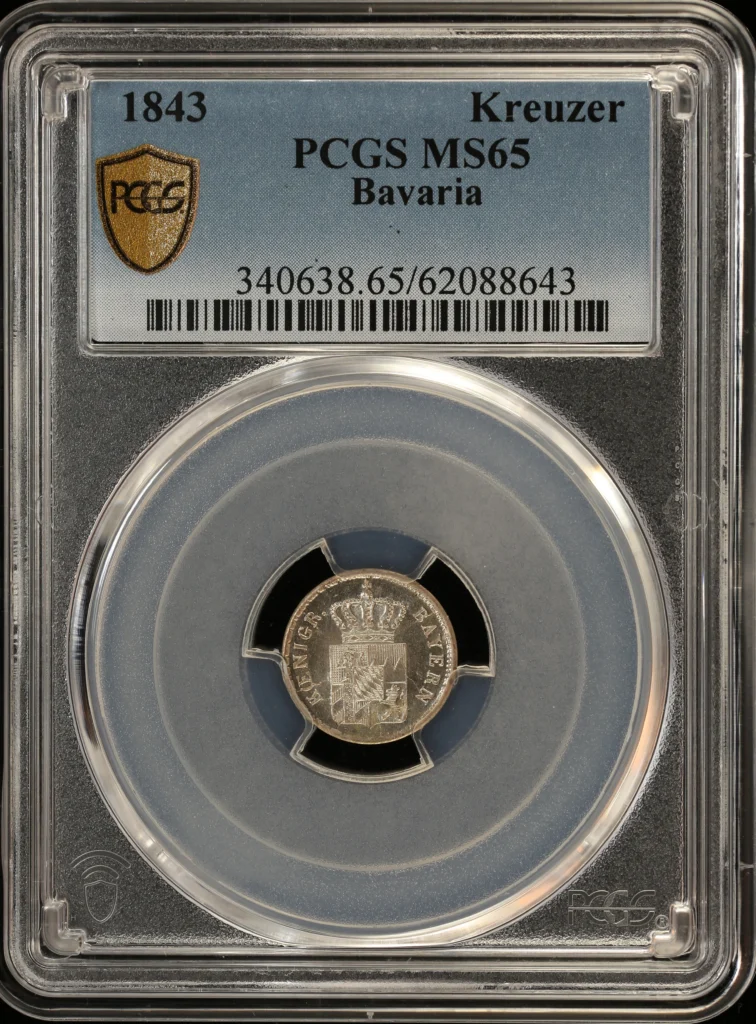 Europe Germany World Coins Germany Kreuzer 1843 Bavaria PCGS MS65 0164195 Germany Kreuzer 1843 Bavaria PCGS MS65 0164195