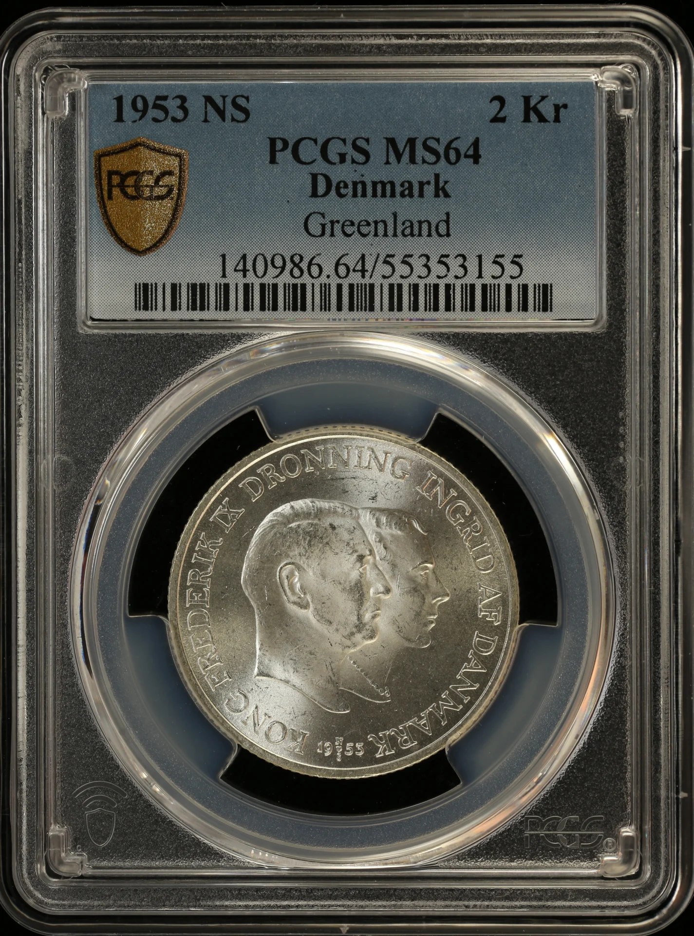 Denmark Europe World Coins Denmark 2 Kroner 1953 NS PCGS MS64 0164246 Denmark 2 Kroner 1953 NS PCGS MS64 0164246Denmark 2 Kroner 1953 NS PCGS MS64 0164246