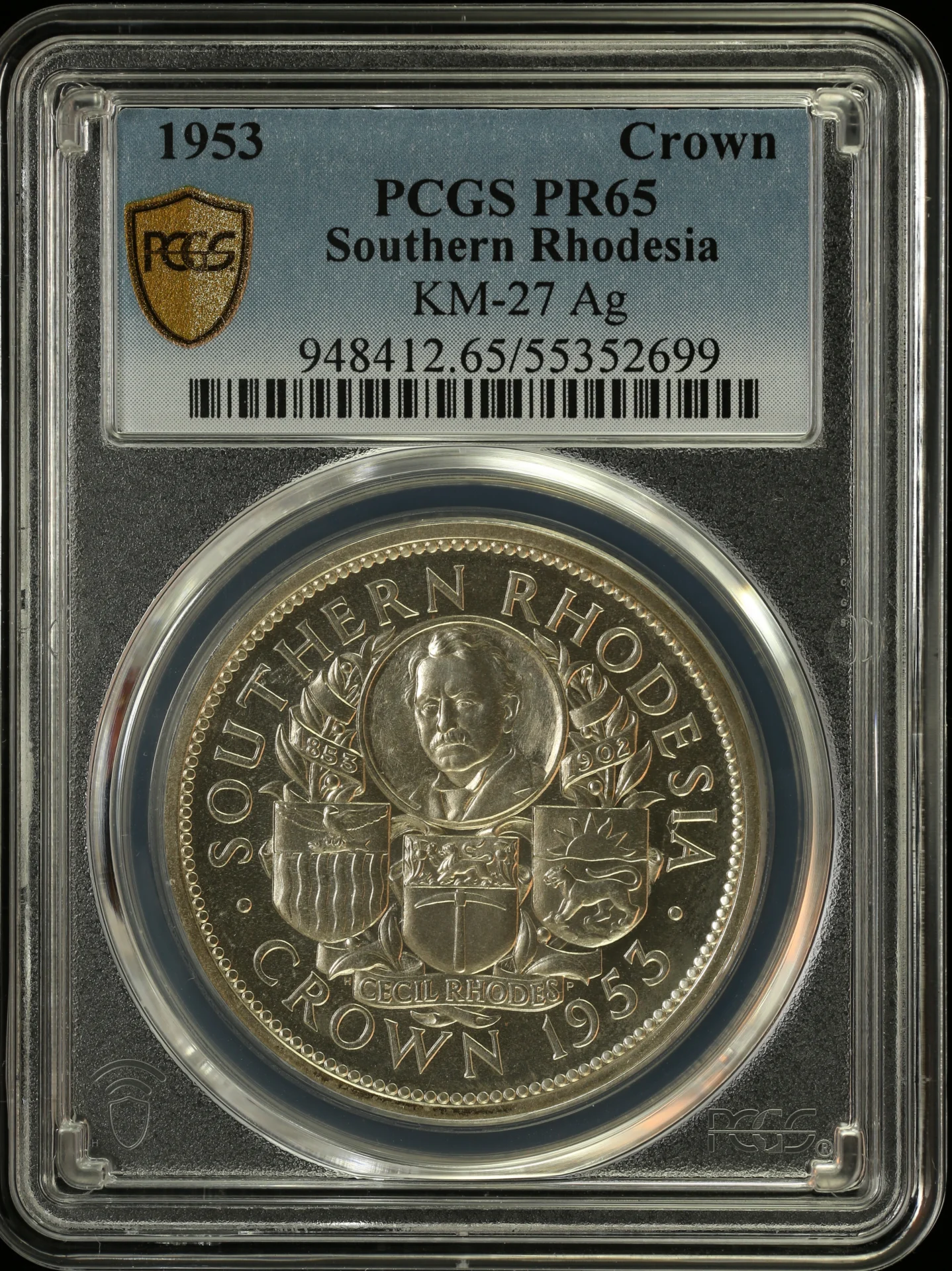 Africa Other World Coins Other Southern Rhodesia Crown 1953 KM-27 PCGS PR65 0164299 Other Southern Rhodesia Crown 1953 KM-27 PCGS PR65 0164299Other Southern Rhodesia Crown 1953 KM-27 PCGS PR65 0164299