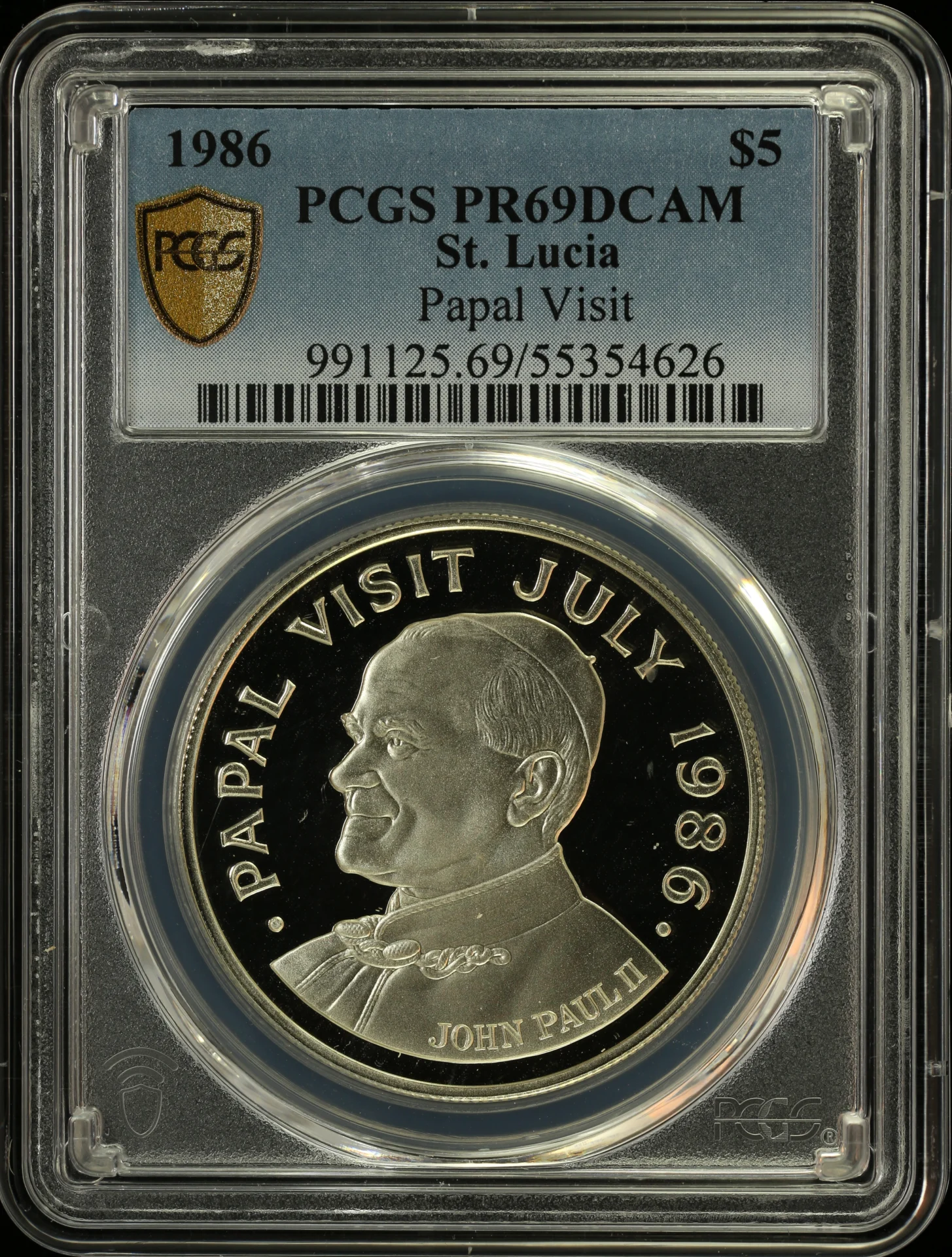 Caribbean Saint Lucia World Coins Saint Lucia 5 Dollars 1986 PCGS PR69DCAM 0164289 Saint Lucia 5 Dollars 1986 PCGS PR69DCAM 0164289Saint Lucia 5 Dollars 1986 PCGS PR69DCAM 0164289