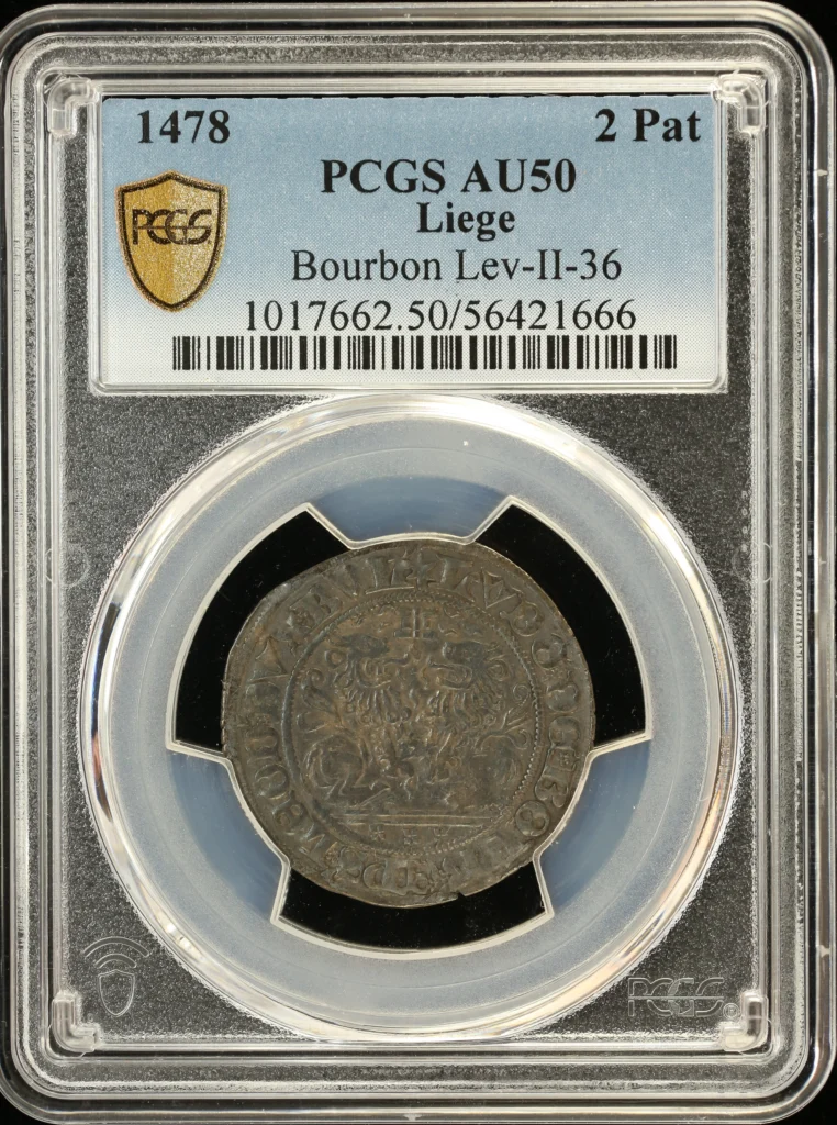 Belgium 2 Patards 1478 Liege PCGS AU50 0164169