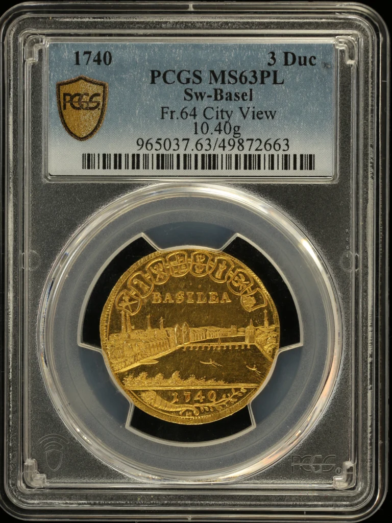 Switzerland 3 Ducat 1740 Basel Fr-64 PCGS MS63PL 0164166