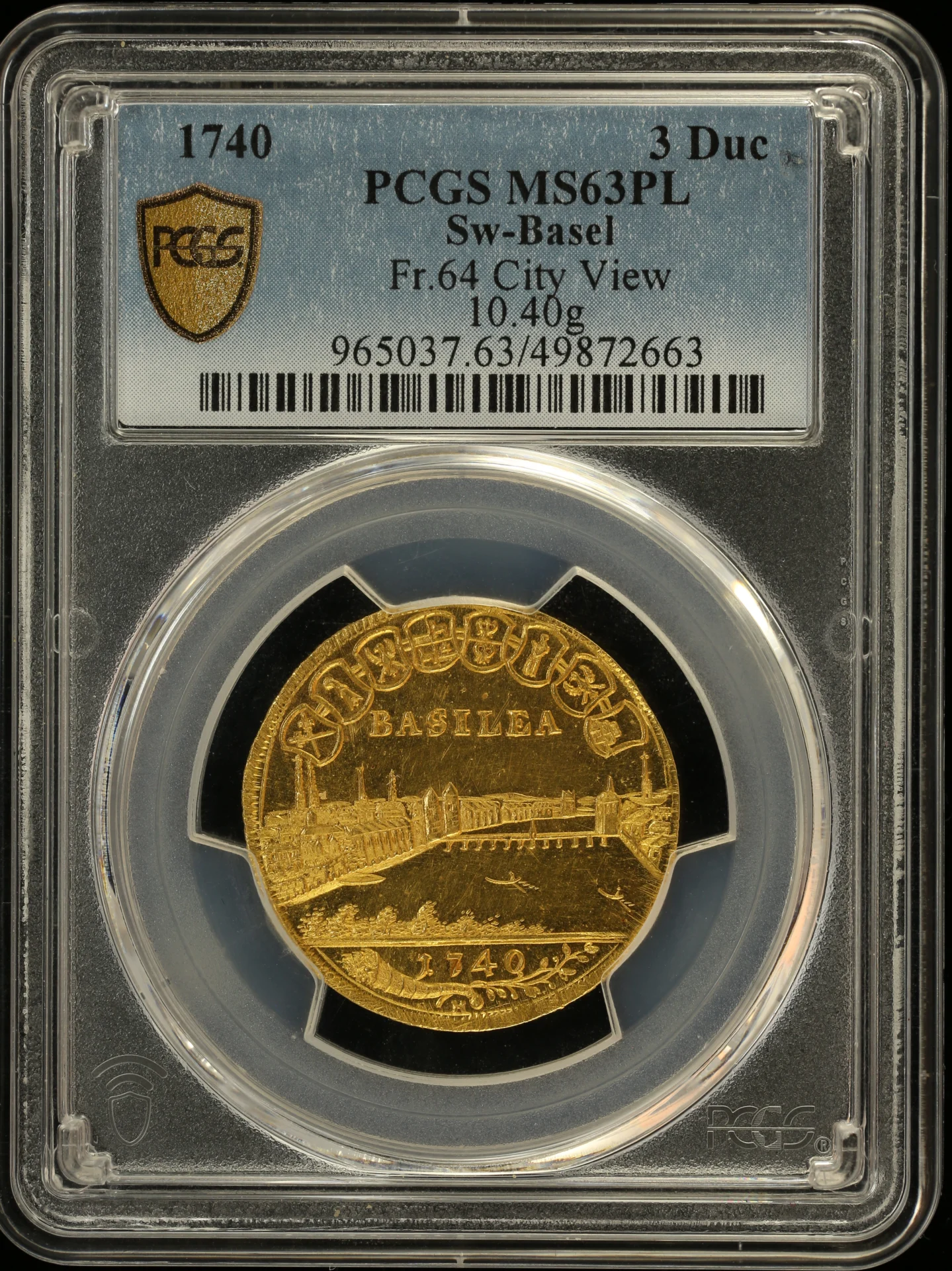 Europe Switzerland World Coins Switzerland 3 Ducat 1740 Basel Fr-64 PCGS MS63PL 0164166 Switzerland 3 Ducat 1740 Basel Fr-64 PCGS MS63PL 0164166