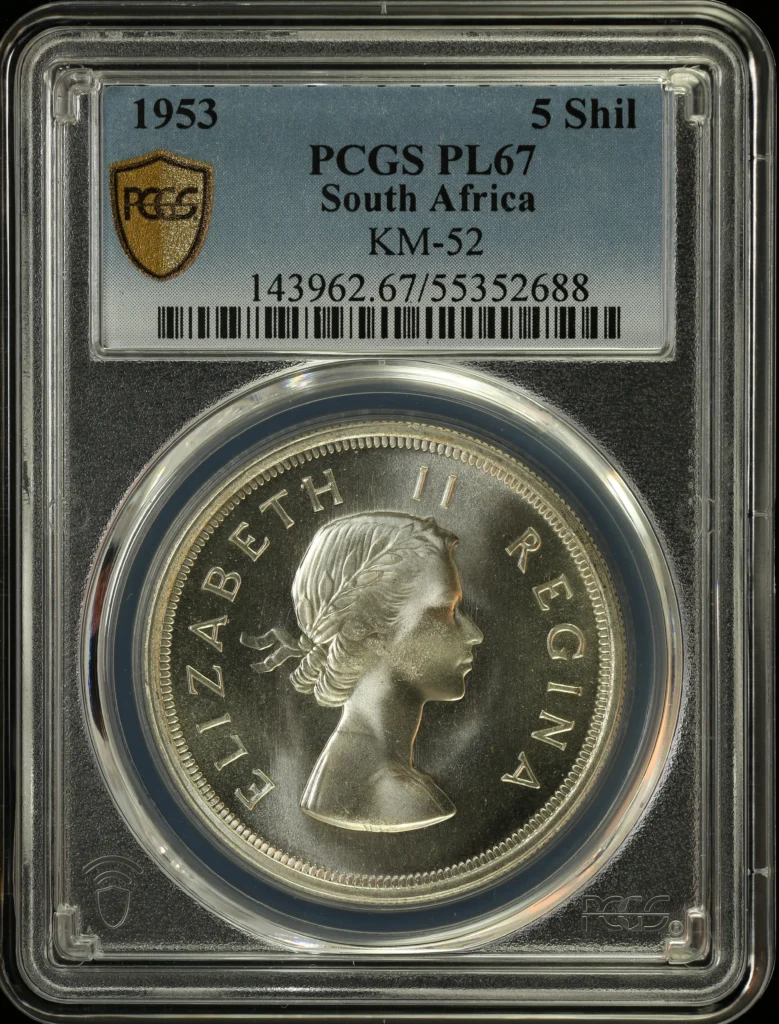 South Africa 5 Shilling 1953 KM-52 PCGS PL67 0164292
