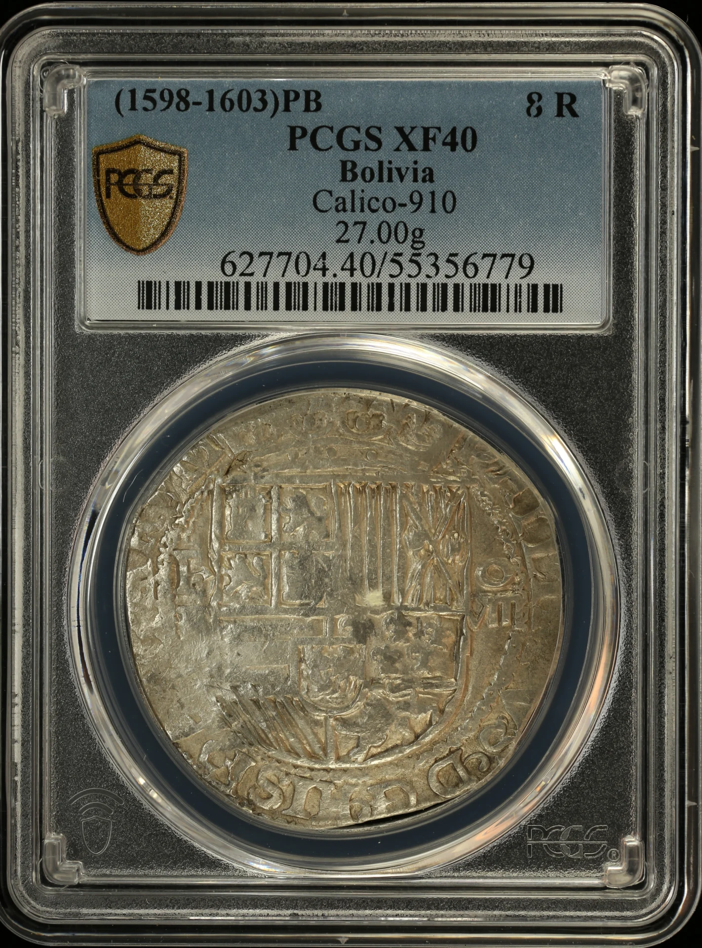 Bolivia Latin American Coins Bolivia 8 Reales (1598-1603) P B Calico-910 PCGS XF40 0164184 Bolivia 8 Reales (1598-1603) P B Calico-910 PCGS XF40 0164184