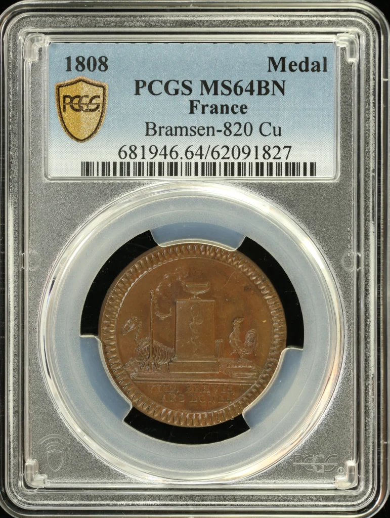Europe France World Coins France Medal 1808 Bramsen-820 PCGS MS64BN 0164208 France Medal 1808 Bramsen-820 PCGS MS64BN 0164208