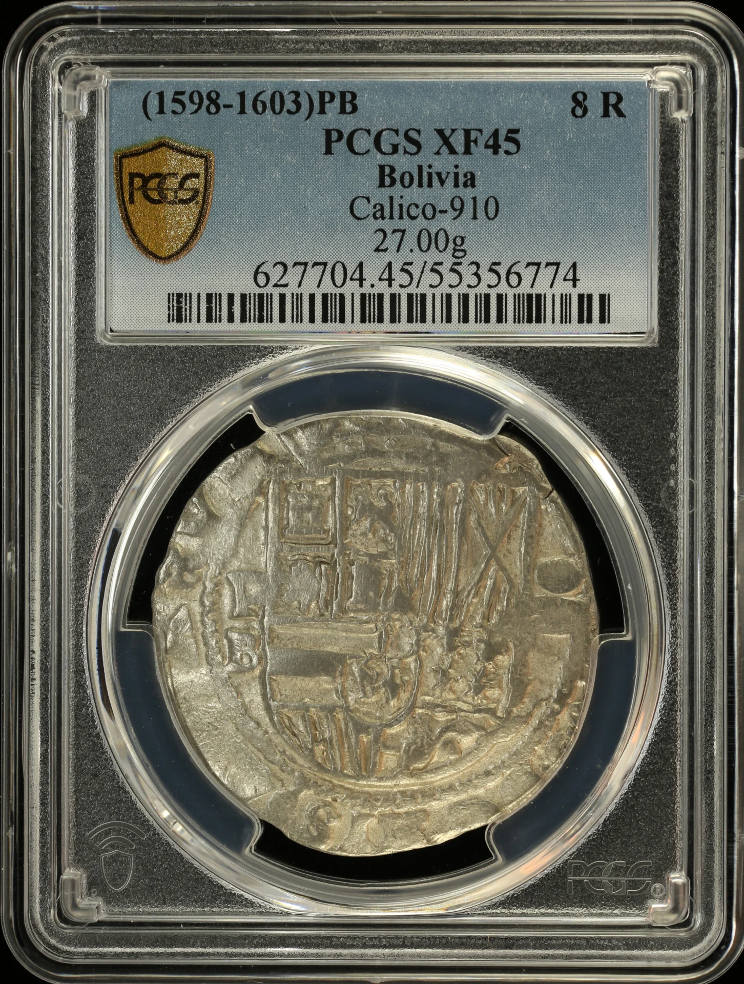Bolivia Latin American Coins Bolivia 8 Reales (1598-1603) P B Calico-910 PCGS XF45 0164186 Bolivia 8 Reales (1598-1603) P B Calico-910 PCGS XF45 0164186