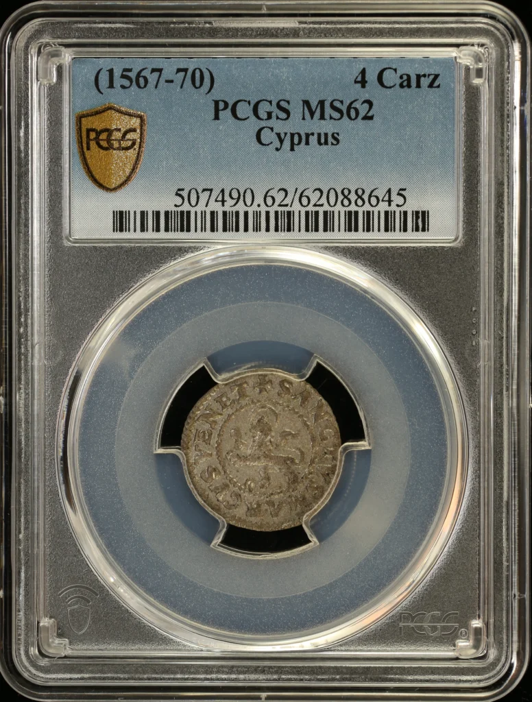 Cyprus Europe World Coins Cyprus 4 Carz (1567-70) PCGS MS62 0164214 Cyprus 4 Carz (1567-70) PCGS MS62 0164214