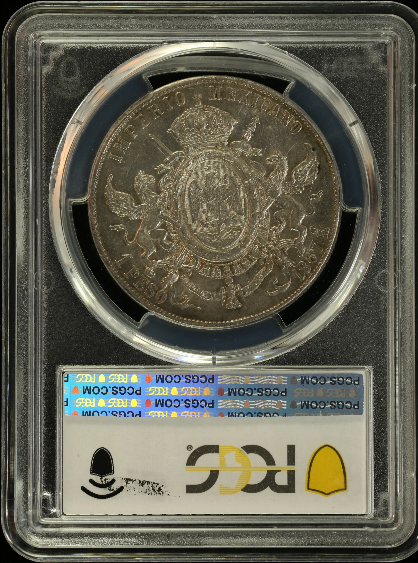 Imperial Era Mexican Coins Imperial Era Peso 1867 Mo KM-388.1 PCGS MS62 0164106 Imperial Era Peso 1867 Mo KM-388.1 PCGS MS62 0164106Imperial Era Peso 1867 Mo KM-388.1 PCGS MS62 0164106 - Image 2