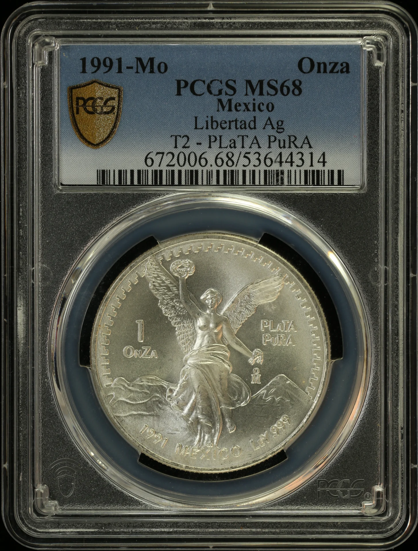 Mexican Coins Modern Silver & Minors Onza Modern Silver & Minors Onza 1991 Mo PCGS MS68 0164109 Modern Silver & Minors Onza 1991 Mo PCGS MS68 0164109Modern Silver & Minors Onza 1991 Mo PCGS MS68 0164109