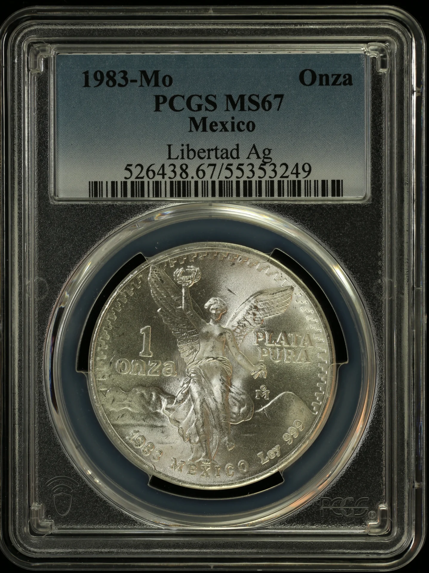 Mexican Coins Modern Silver & Minors Onza Modern Silver & Minors Onza 1983 Mo PCGS MS67 0164264 Modern Silver & Minors Onza 1983 Mo PCGS MS67 0164264Modern Silver & Minors Onza 1983 Mo PCGS MS67 0164264