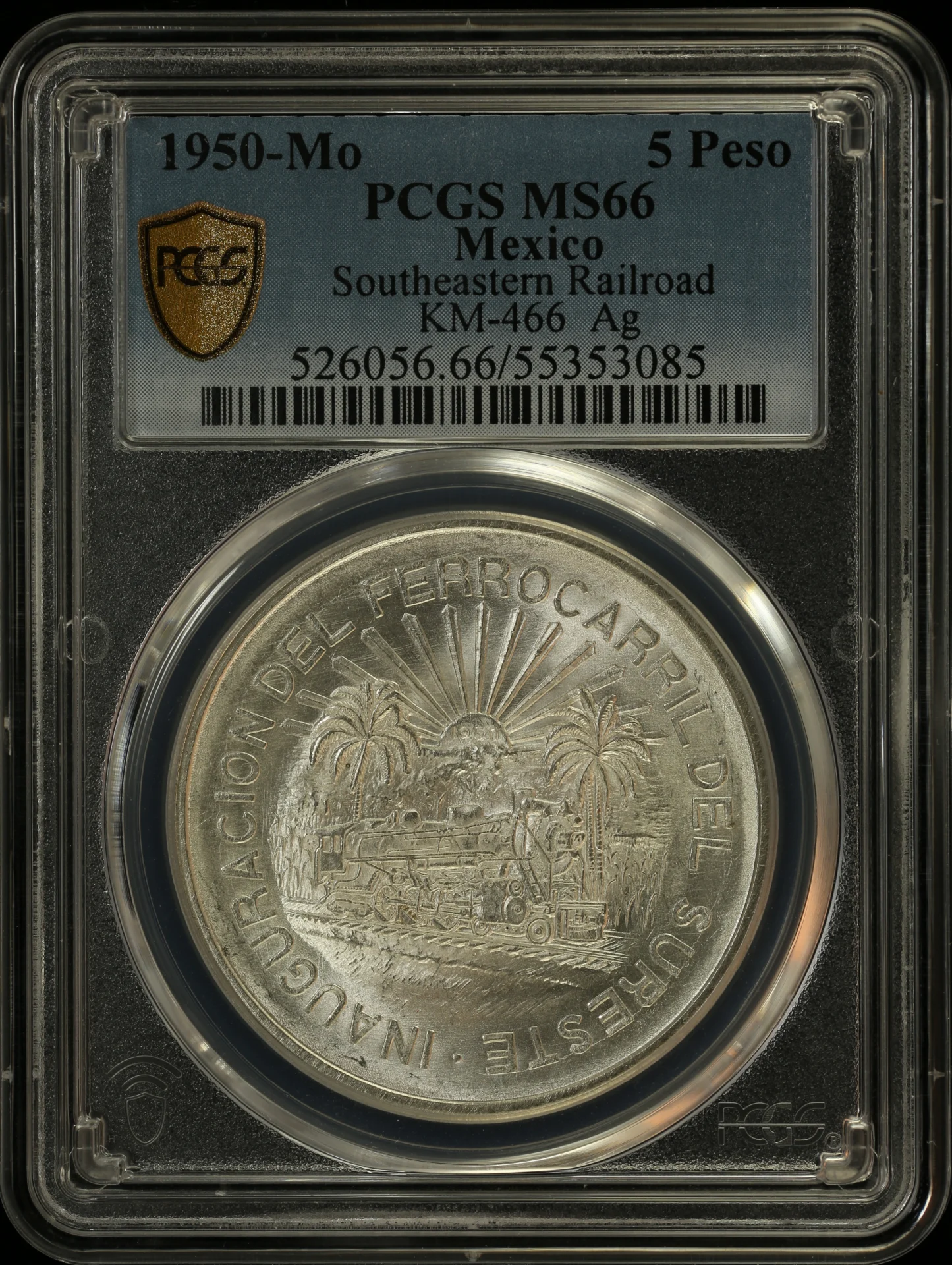 Modern Silver & Minors 5 Peso 1950 Mo KM-466 PCGS MS66 0164043