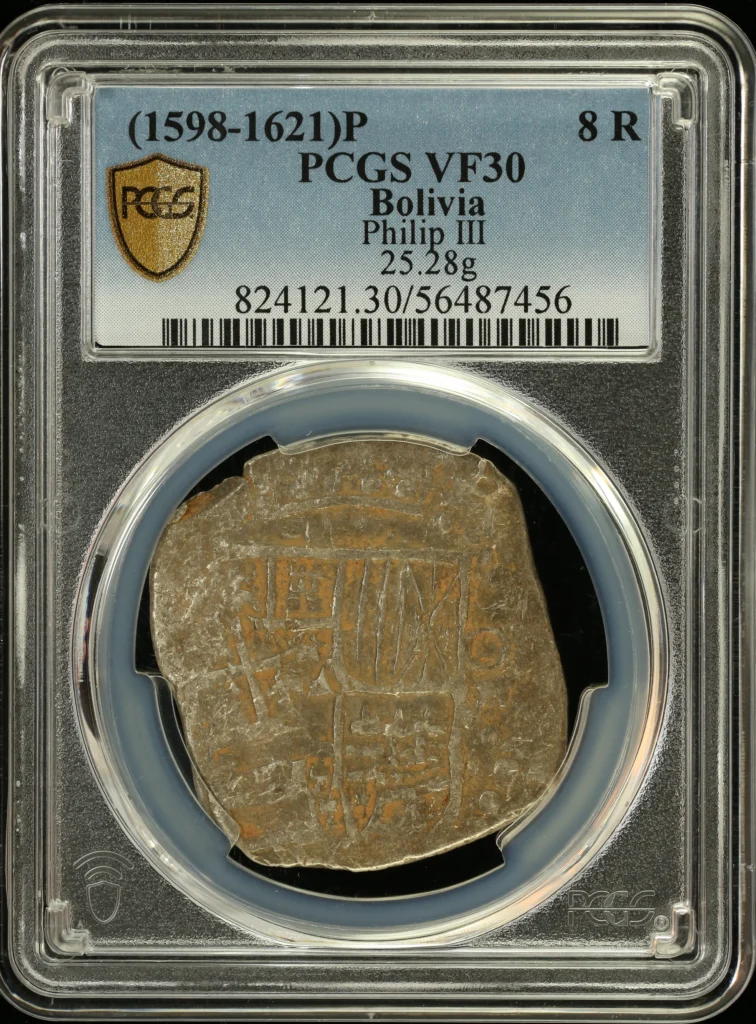 Bolivia Latin American Coins Bolivia 8 Reales (1598-1621) P PCGS VF30 0164116 Bolivia 8 Reales (1598-1621) P PCGS VF30 0164116