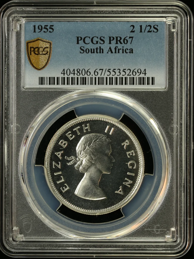 South Africa 2 1/2 Shilling 1955 PCGS PR67 0164296