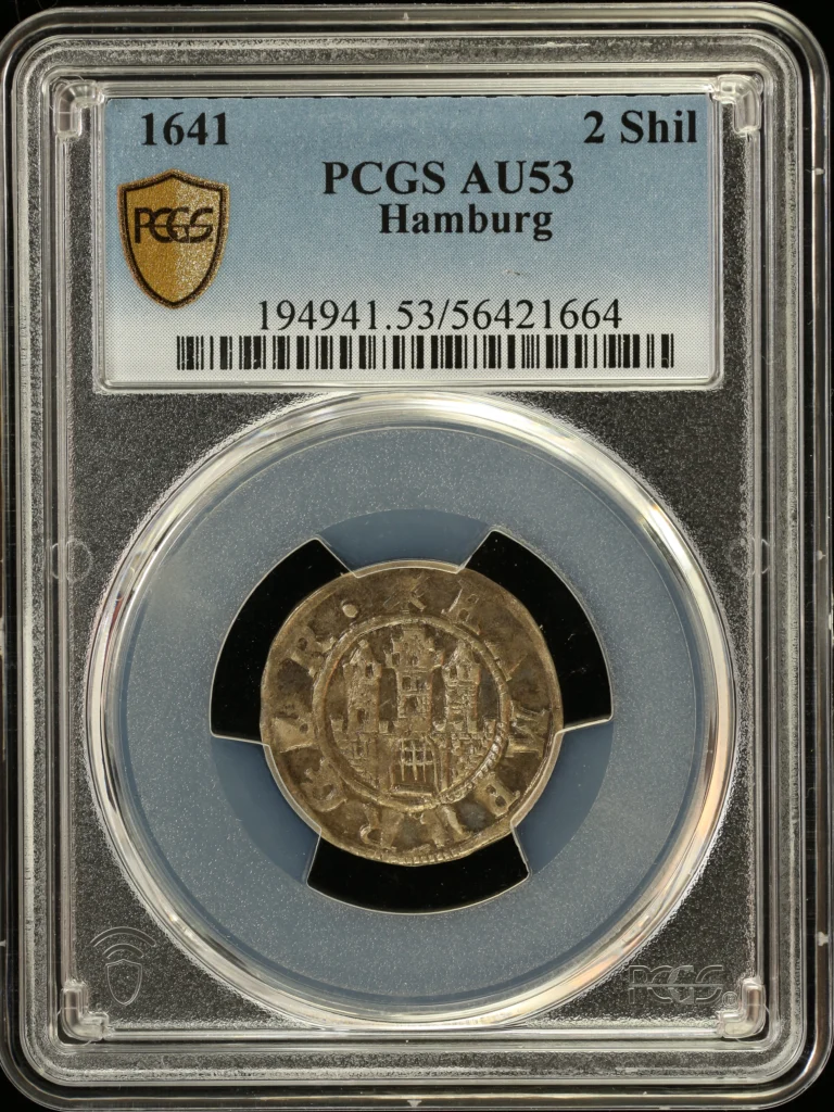Germany 2 Shilling 1641 Hamburg PCGS AU53 0164172