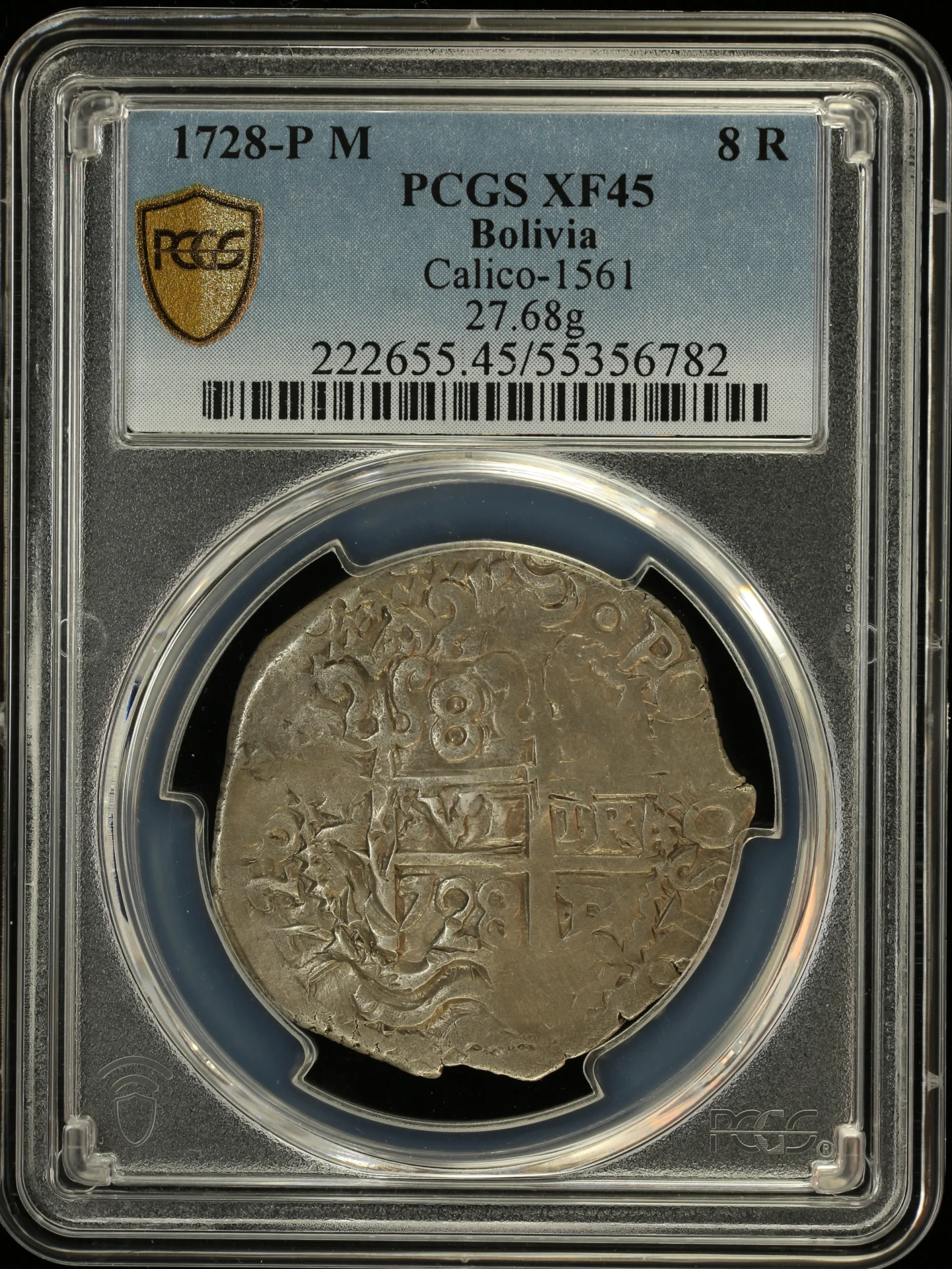 Bolivia Latin American Coins Bolivia 8 Reales 1728 P M Calico-1561 PCGS XF45 0164188 Bolivia 8 Reales 1728 P M Calico-1561 PCGS XF45 0164188