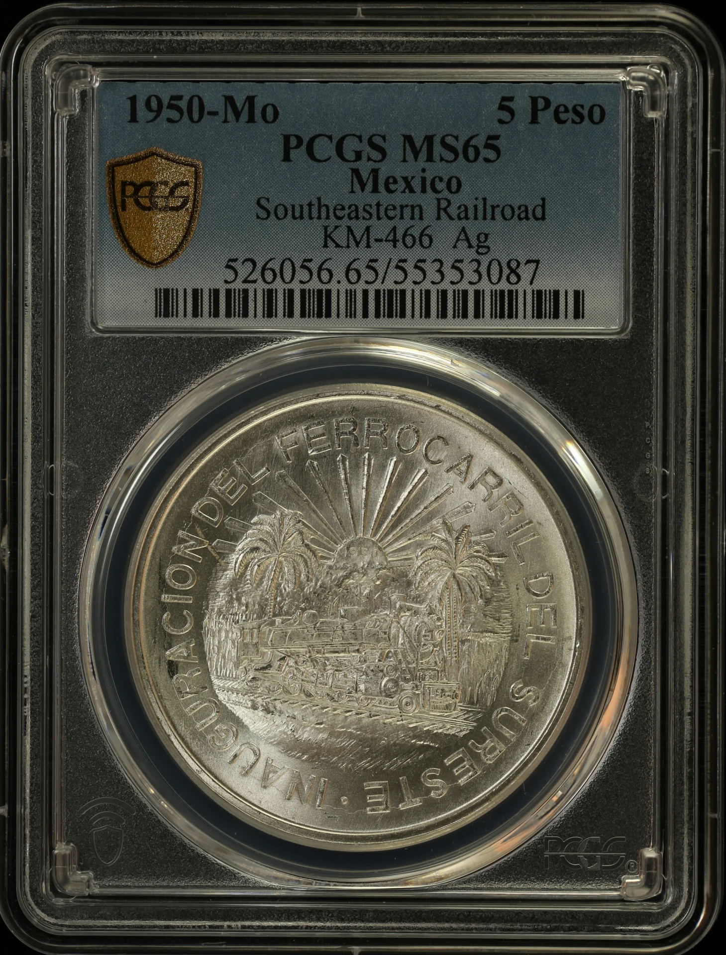 Modern Silver & Minors 5 Peso 1950 Mo KM-466 PCGS MS65 0164045