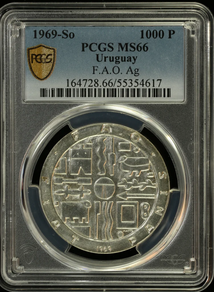 Uruguay 1,000 Peso 1969 So PCGS MS66 0164241
