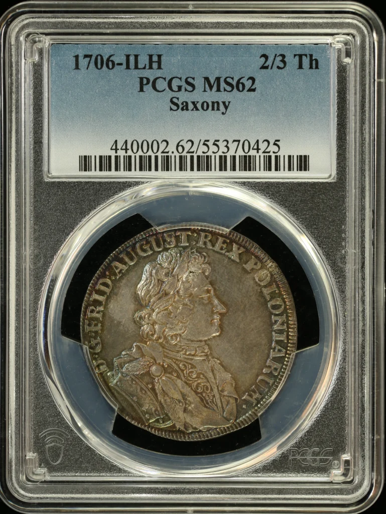 Germany 2/3 Thaler 1706 Saxony ILH PCGS MS62 0164118