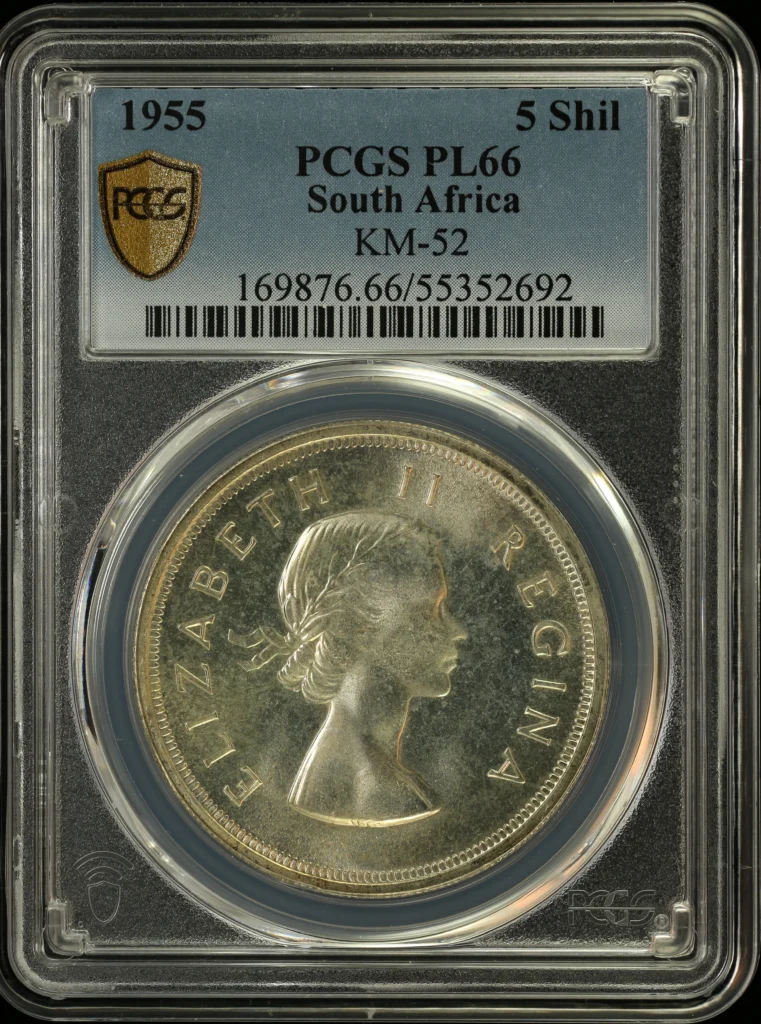 South Africa 5 Shilling 1955 KM-52 PCGS PL66 0164297