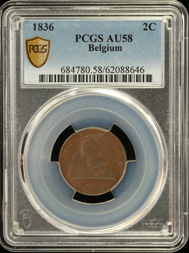 Belgium 2 Centavo 1836 PCGS AU58 0164217