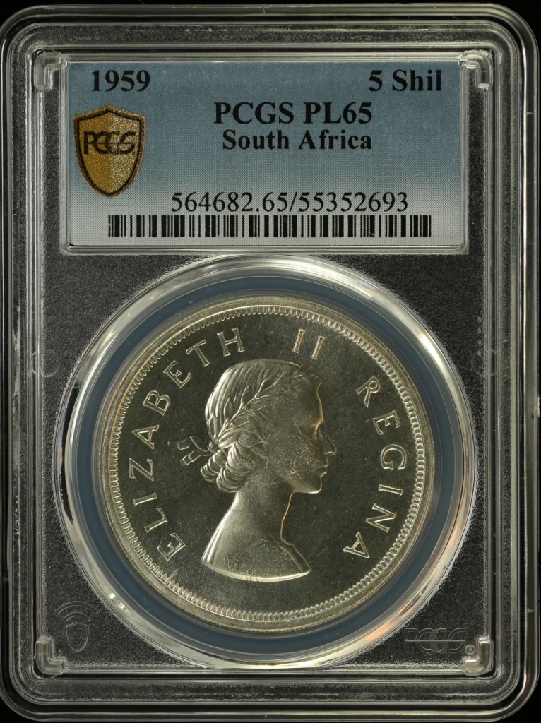 South Africa 5 Shilling 1959 PCGS PL65 0164298