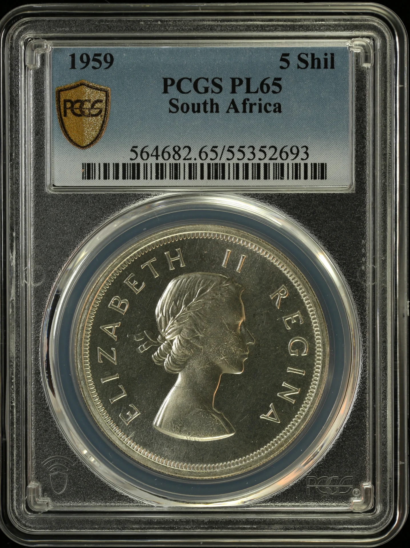 Africa South Africa World Coins South Africa 5 Shilling 1959 PCGS PL65 0164298 South Africa 5 Shilling 1959 PCGS PL65 0164298South Africa 5 Shilling 1959 PCGS PL65 0164298