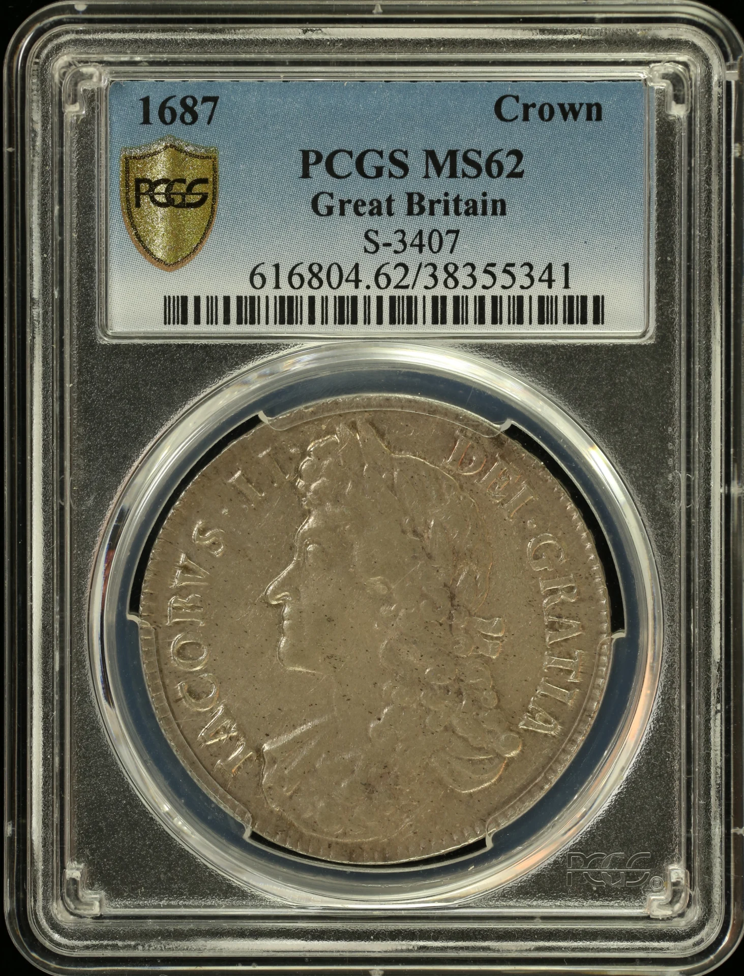 Europe UK (Great Britain) World Coins UK (Great Britain) Crown 1687 PCGS MS62 0164313 UK (Great Britain) Crown 1687 PCGS MS62 0164313