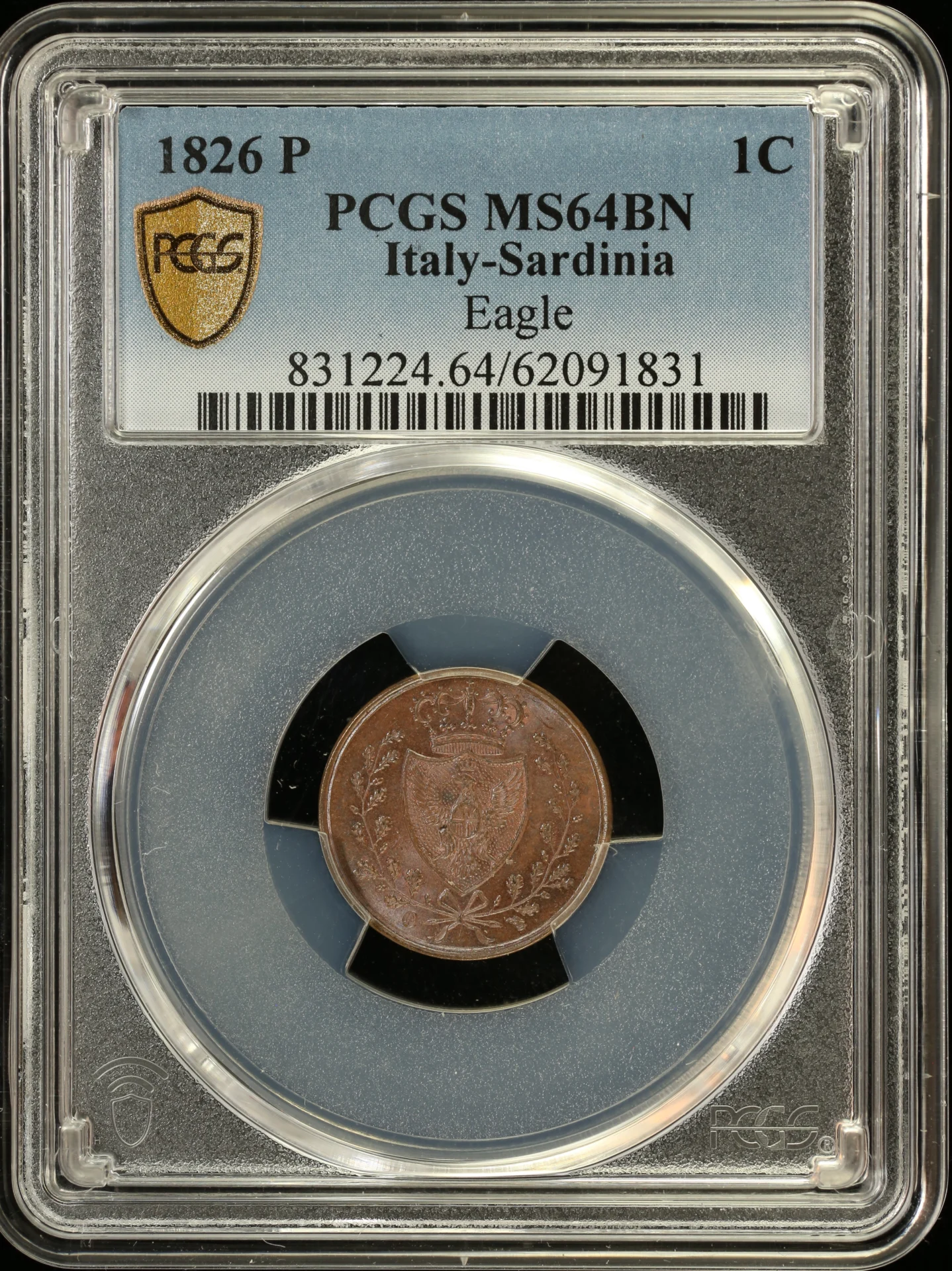 Europe Italy/San Marino/Vatican World Coins Italy/San Marino/Vatican Centesimo 1826 Sardinia P PCGS MS64BN 0164191 Italy/San Marino/Vatican Centesimo 1826 Sardinia P PCGS MS64BN 0164191Italy/San Marino/Vatican Centesimo 1826 Sardinia P PCGS MS64BN 0164191