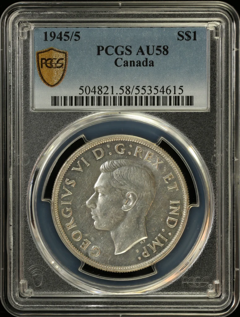Canada Dollar 1945/5 PCGS AU58 0164224