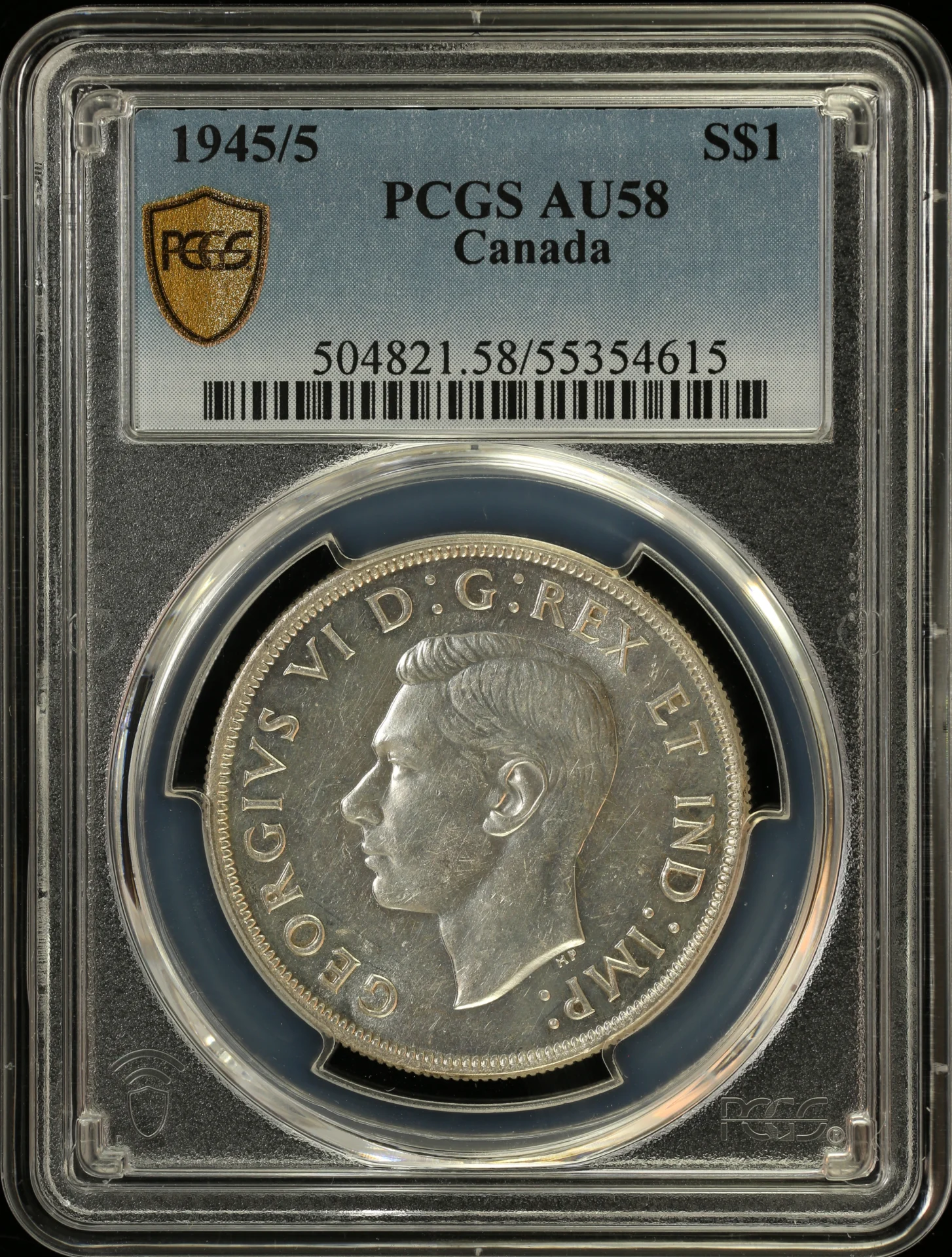 Canada Dollar 1945/5 PCGS AU58 0164224