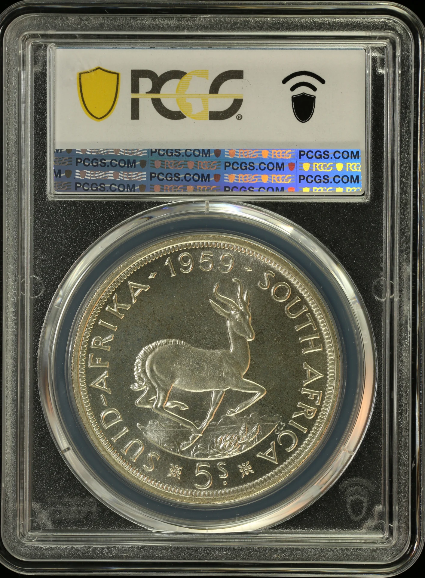 Africa South Africa World Coins South Africa 5 Shilling 1959 PCGS PL65 0164298 South Africa 5 Shilling 1959 PCGS PL65 0164298South Africa 5 Shilling 1959 PCGS PL65 0164298 - Image 2