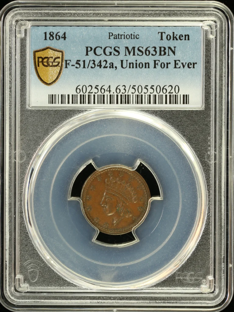 United States Token 1864 F-51/342a PCGS MS63BN 0164163