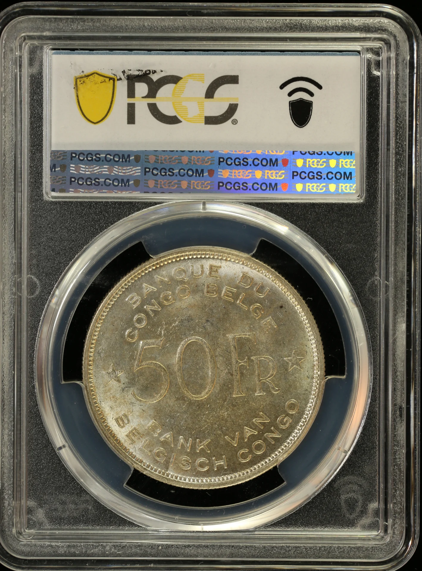 Africa Belgian Congo World Coins Belgian Congo 50 Francs 1944 KM-27 PCGS MS62 0164223 Belgian Congo 50 Francs 1944 KM-27 PCGS MS62 0164223Belgian Congo 50 Francs 1944 KM-27 PCGS MS62 0164223 - Image 2