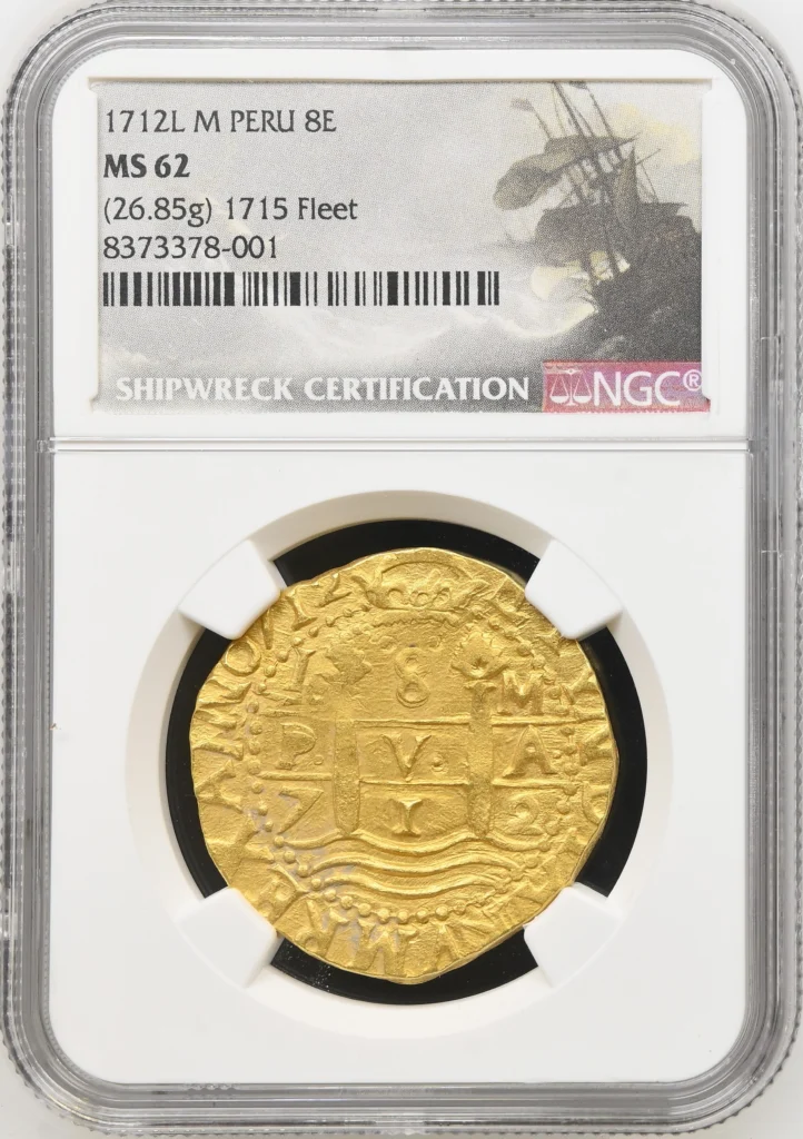 Peru 1715 Fleet (1715) 8 Escudos 1712 L M NGC MS62 0164611