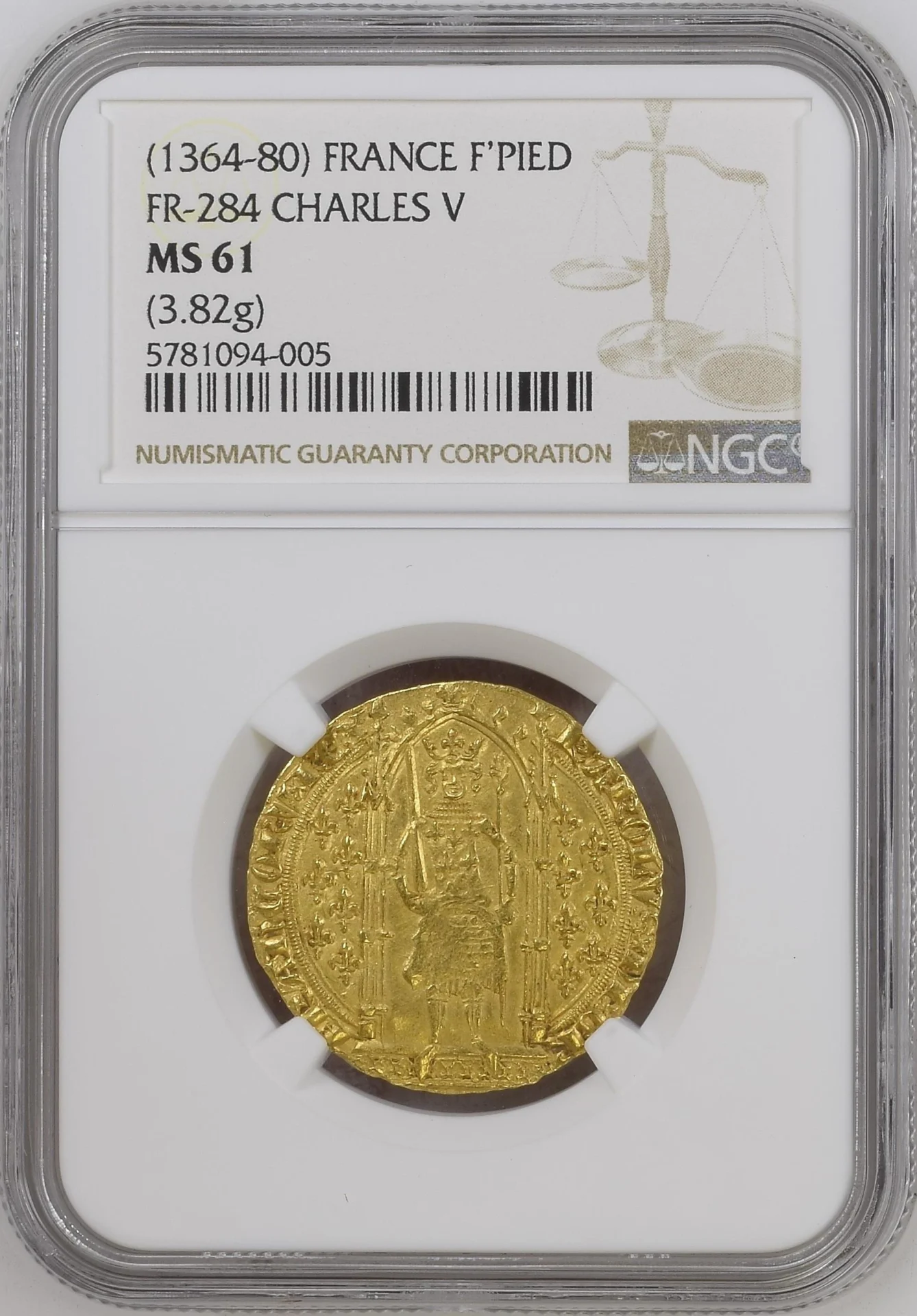 France Franc a pied (1364-80) Fr-284 NGC MS61 0164964