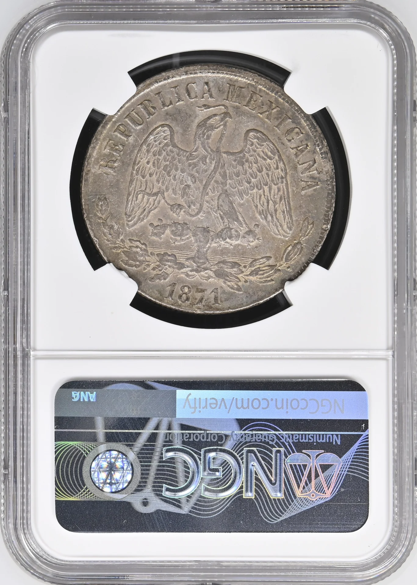 Mexican Coins Republic Silver & Minors Republic Silver & Minors Peso 1871 Do P NGC AU50 0165099 Republic Silver & Minors Peso 1871 Do P NGC AU50 0165099Republic Silver & Minors Peso 1871 Do P NGC AU50 0165099 - Image 2