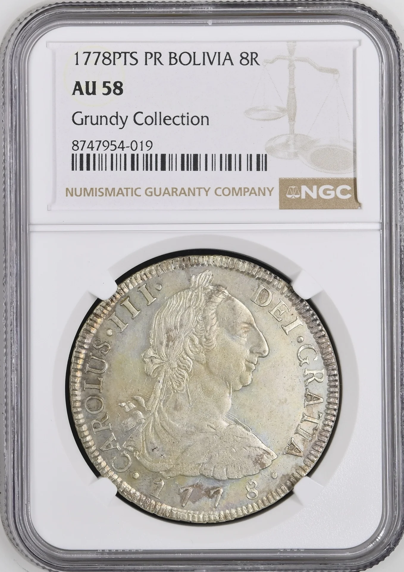 Bolivia 8 Reales 1778 Pts PR NGC AU58 0164717