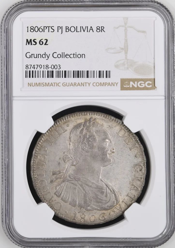 Bolivia 8 Reales 1806 Pts PJ NGC MS62 0164719